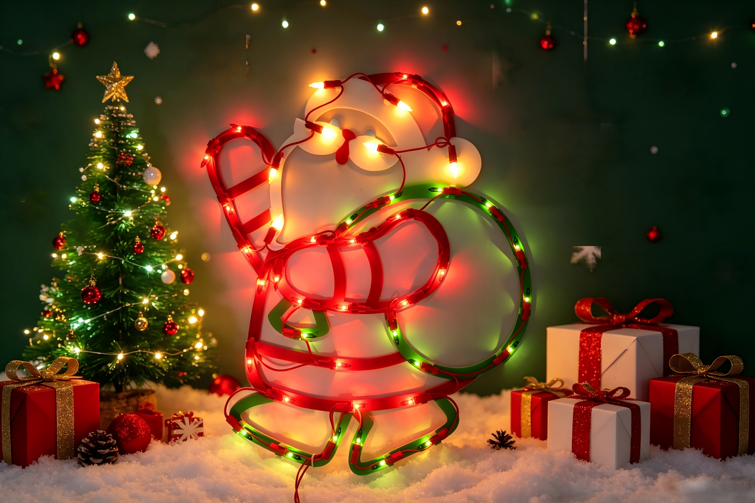 17.5-inch 43-light plastic frame Santa backpack light.