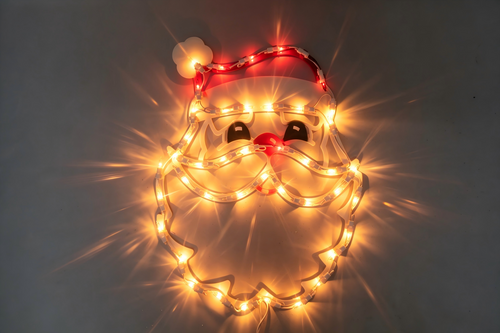 17-inch 43-light plastic frame Santa head decorative light.
