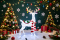42-inch 120-light double-layer messy net cloth standing deer copper wire light decoration