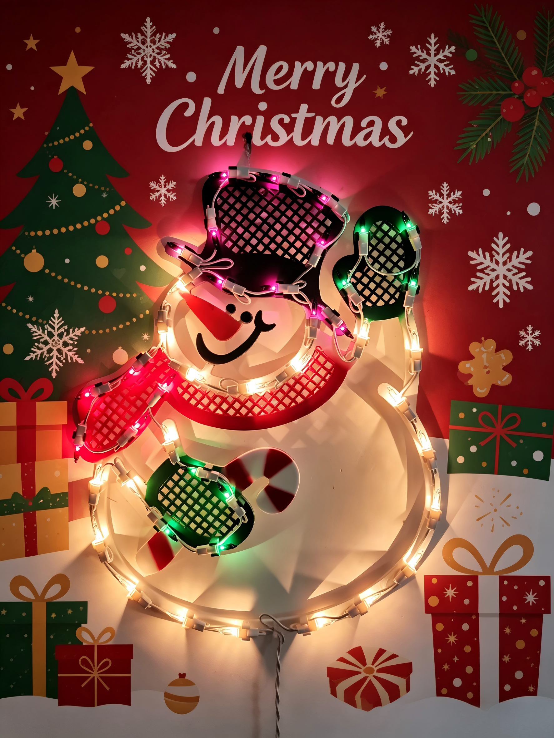 17-inch 43-light plastic frame snowman light.