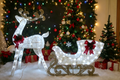 48-inch reindeer & 38-inch sleigh light set with 140 LEDs.
