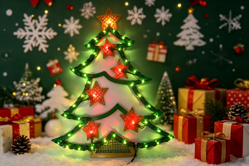 18-inch 43-light plastic frame Christmas tree decorative light.