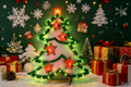18-inch 43-light plastic frame Christmas tree decorative light.