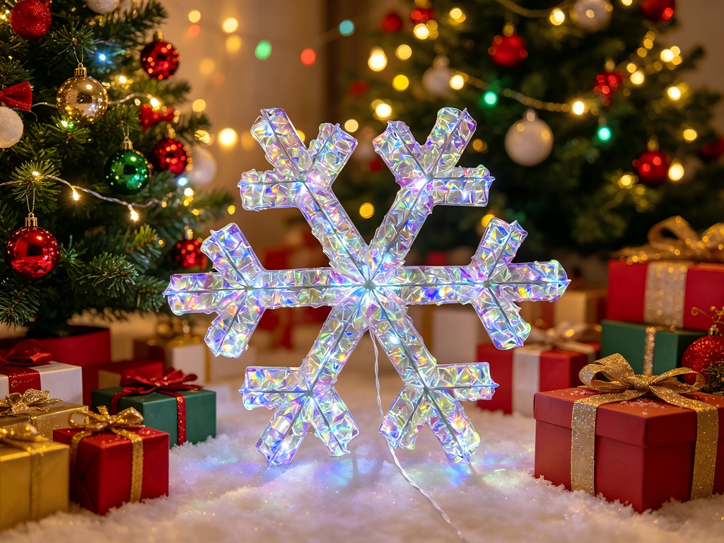 20-inch 35-light iridescent PVC strip snowflake light