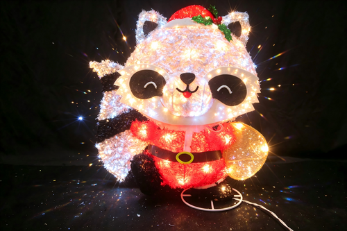 23-inch 35-light plush raccoon decorative light