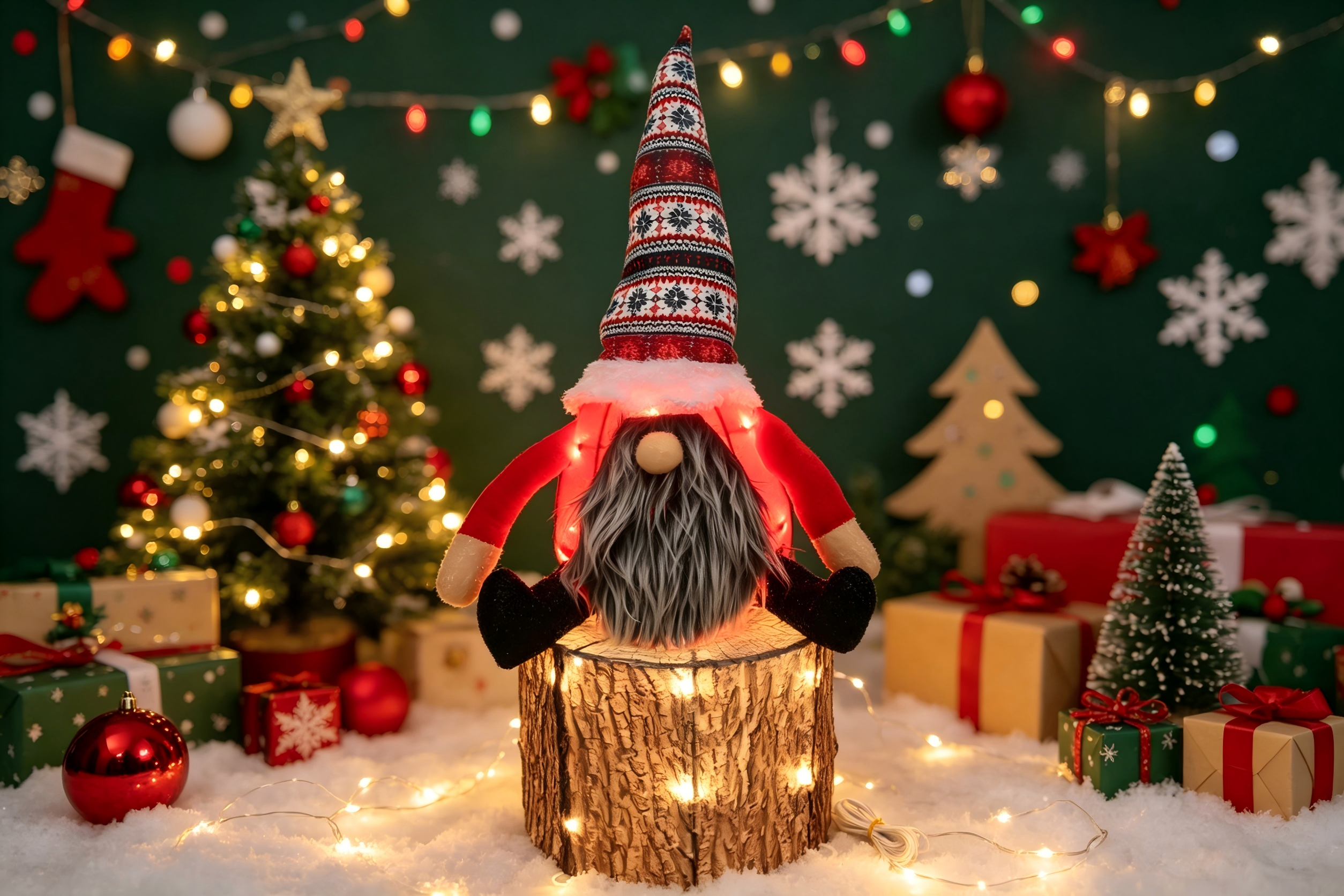 28-inch 35-light stump dwarf decorative light