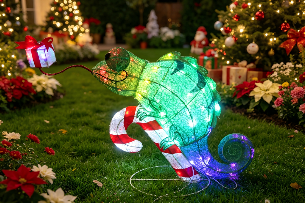 34-inch 70-light fabric chameleon decorative light