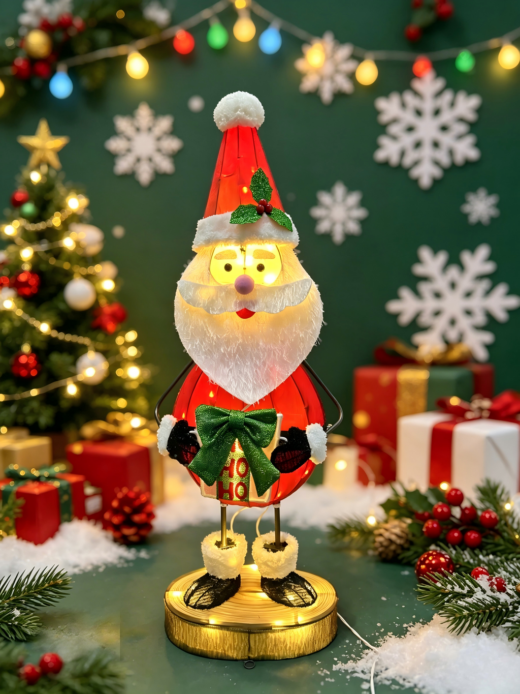 38-inch 60-light fabric stump Santa Claus light