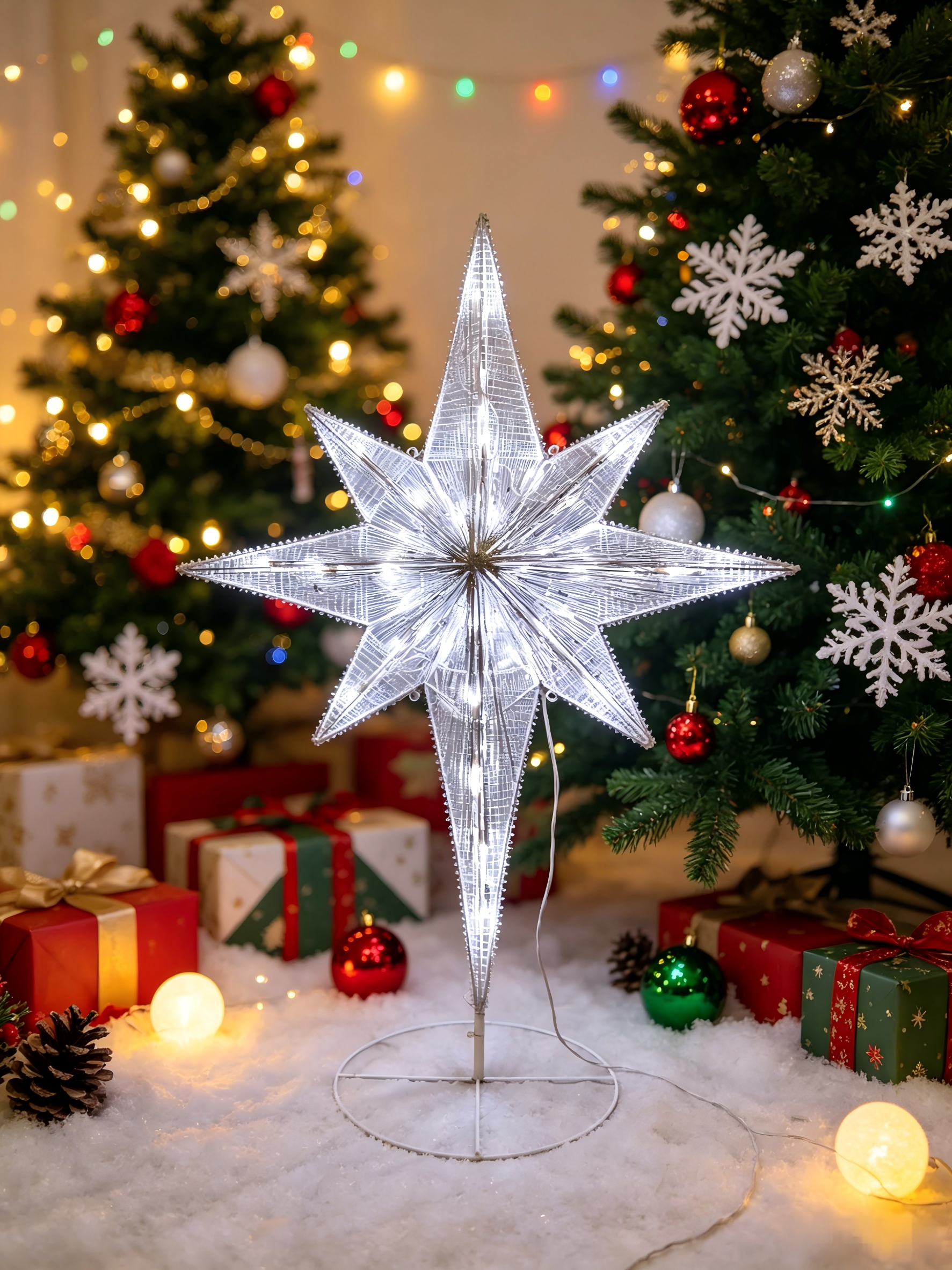 46-inch 70-light cotton-wrapped octagonal star light