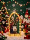 46-inch 100-light cotton-wrapped archway with the Three Wise Men decoration
