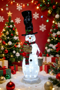 48-inch 70-light fabric top hat snowman light