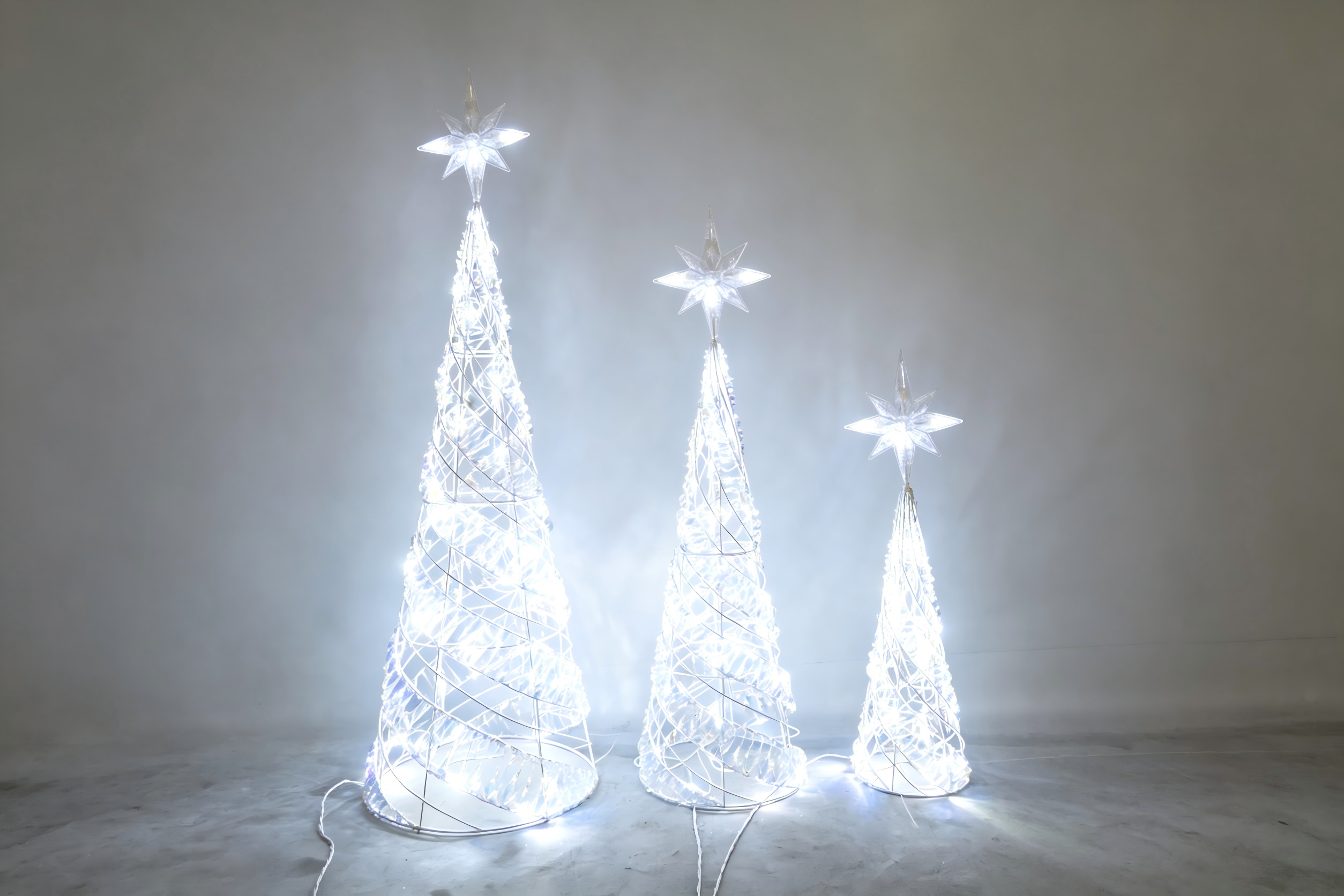 50/40/30-inch twisted rainbow film spiral tree lights