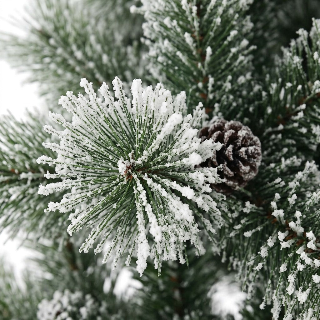 Green Automatic Expandable Christmas Tree with Mixed Pointed PVC & Pine Needle Foliage and Snow Flocking Powder