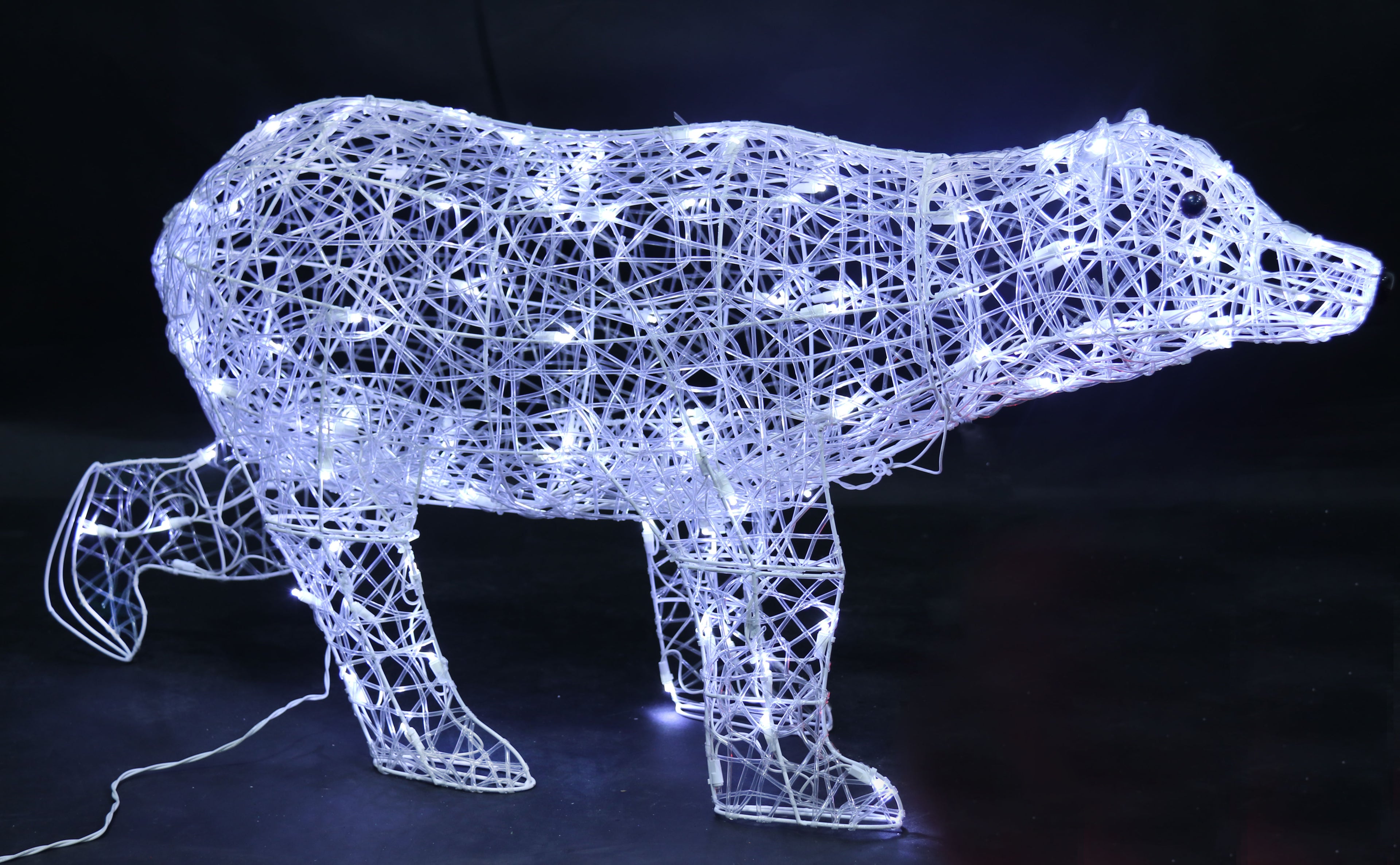 48-inch 105-light polar bear decoration with clear tube wrapped around