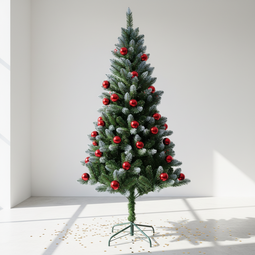 PVC Green Christmas Tree with Red Christmas Balls