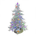 210CM PE Christmas Tree with Lights & Tree Skirt