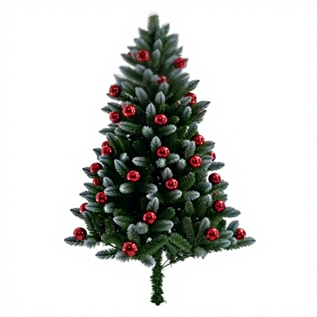 PVC Green Christmas Tree with Red Christmas Balls