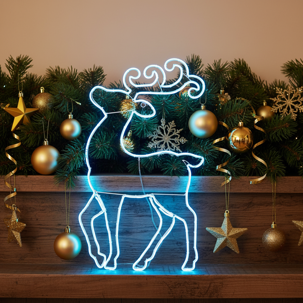 25-inch Standing Deer with Tube Light Straps