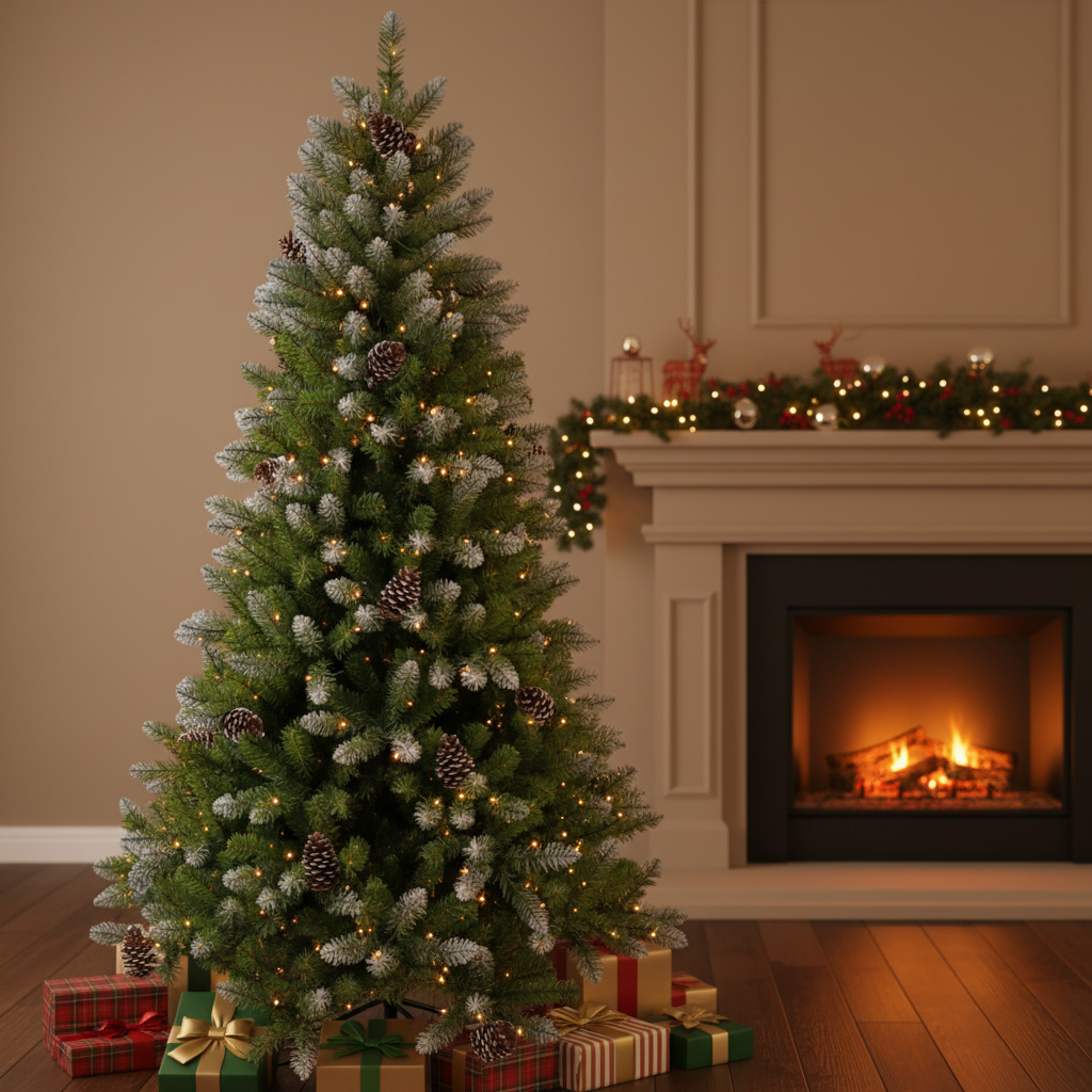 Green PVC Tip Christmas Tree with Metal Fork Stand
