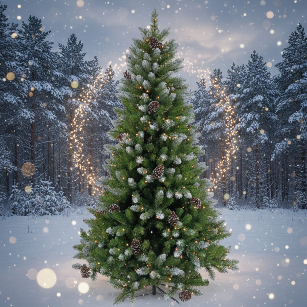 Green PVC Tip Christmas Tree with Metal Fork Stand