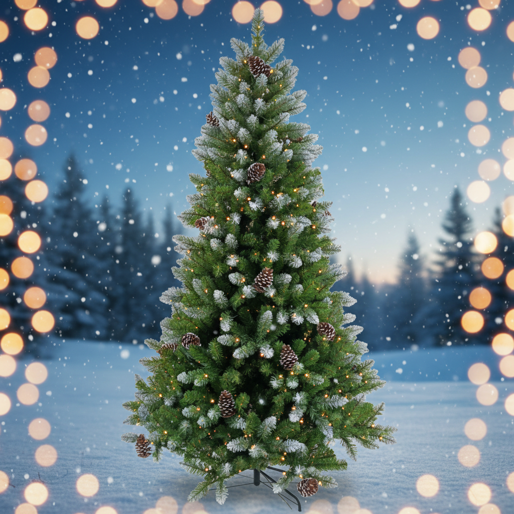 Green PVC Tip Christmas Tree with Metal Fork Stand
