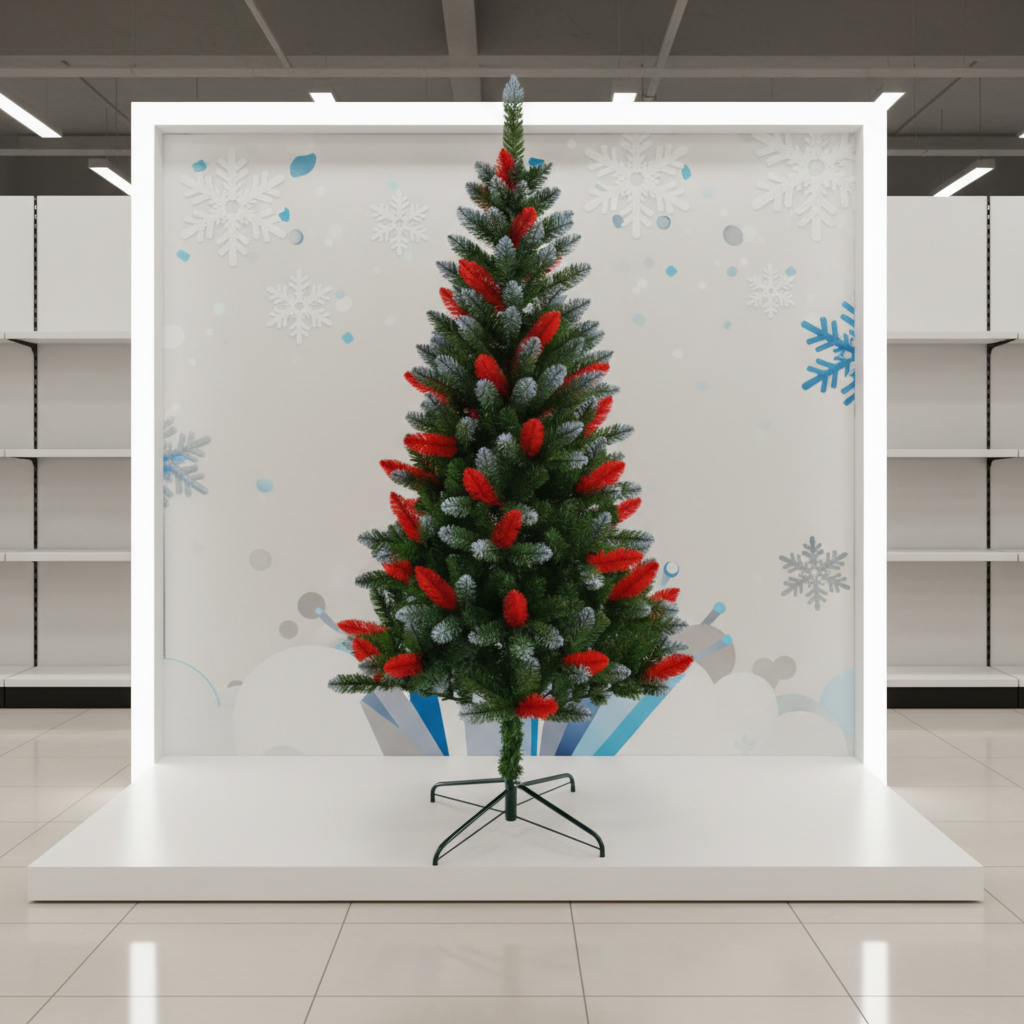 PVC Red Leaf Christmas Tree