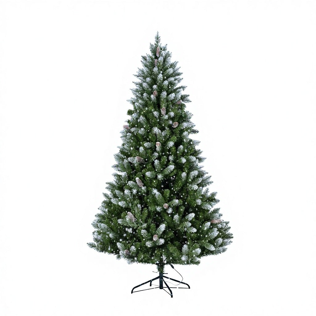 PVC Tip Snow Flocked Christmas Tree with Pine Cones