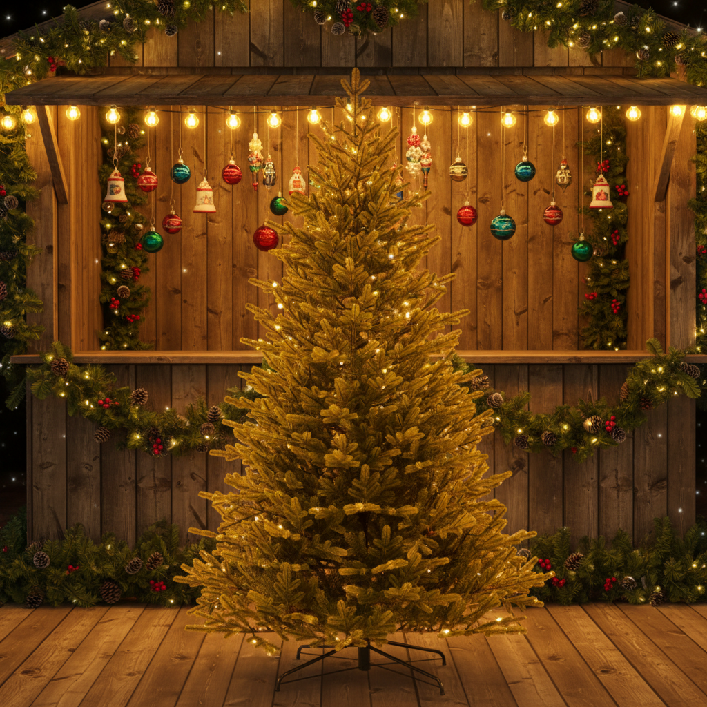 Green PE Leaf Metal Fork Christmas Tree Product Introduction