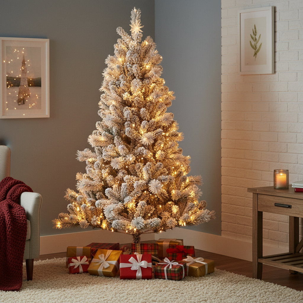 Flocked Snow Spray Christmas Tree