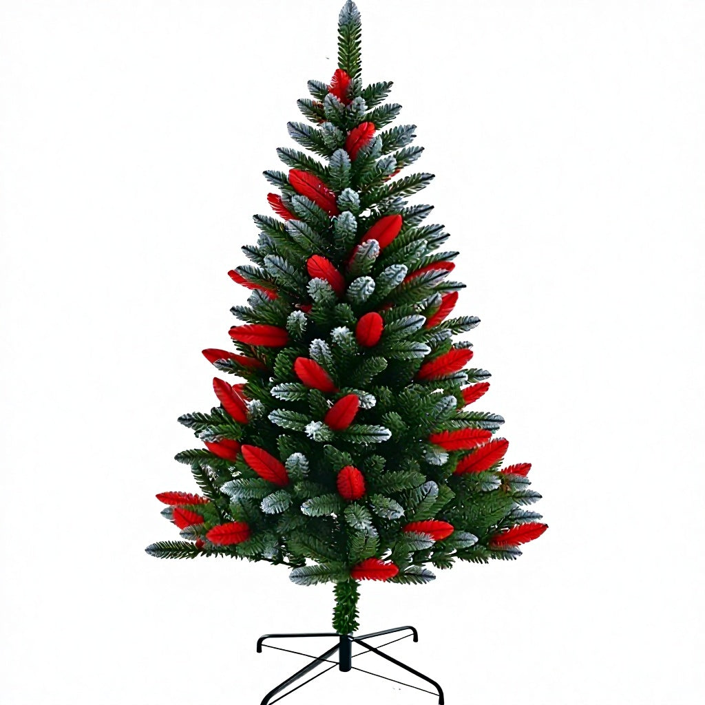 PVC Red Leaf Christmas Tree