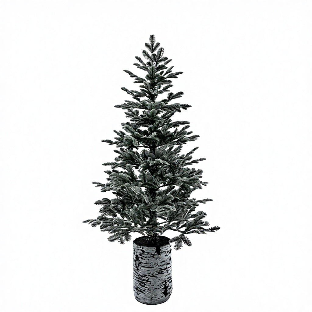 Floked PE Potted Christmas Tree