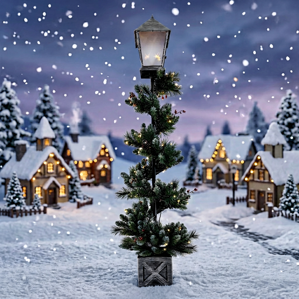 Spiral Lamp Post Christmas Tree