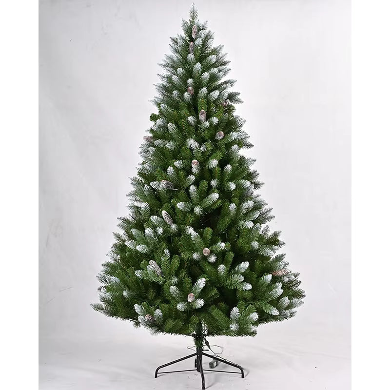 PVC Tip Snow Flocked Christmas Tree with Pine Cones