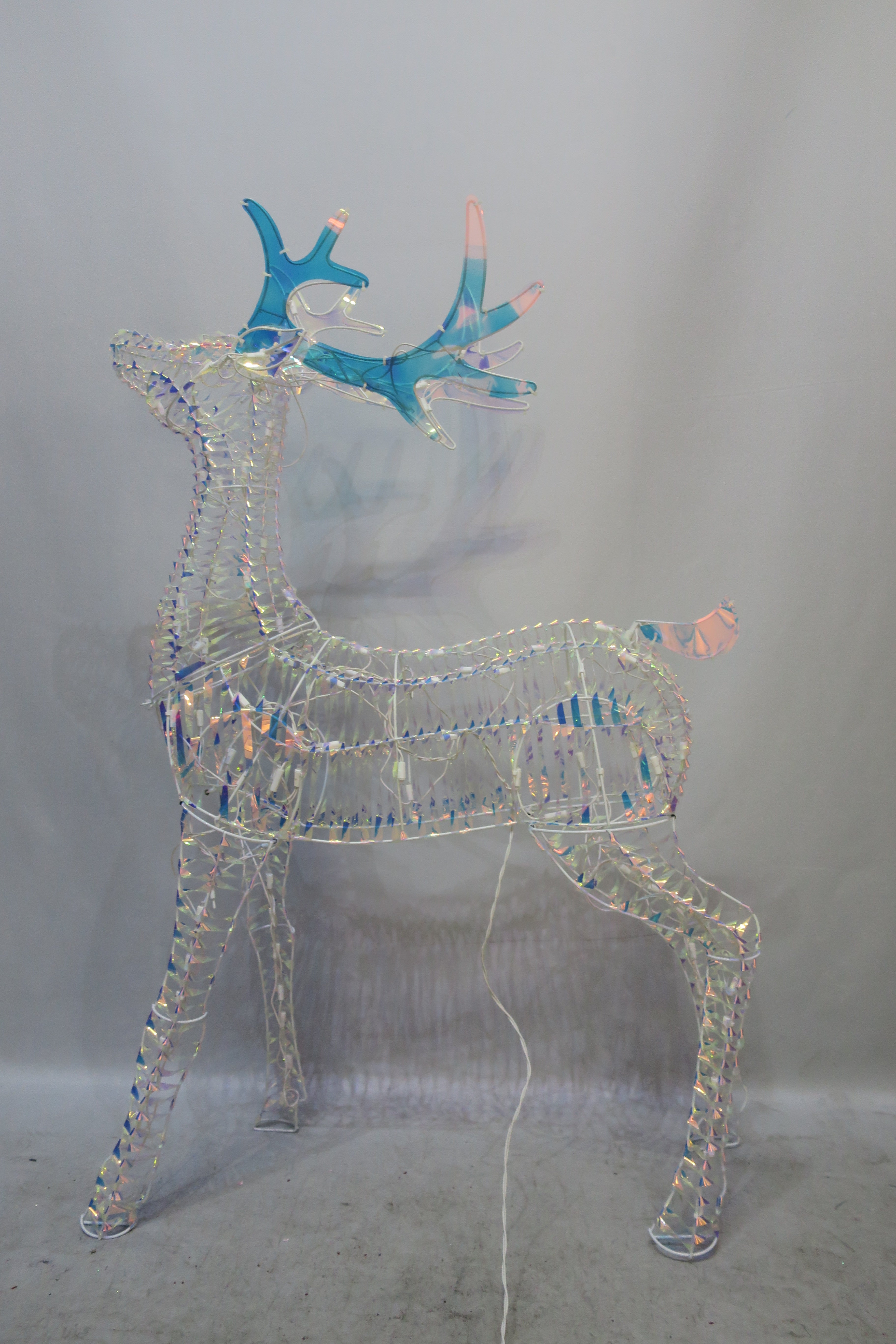 48" Iridescent Standing Reindeer with 105 LED Lights