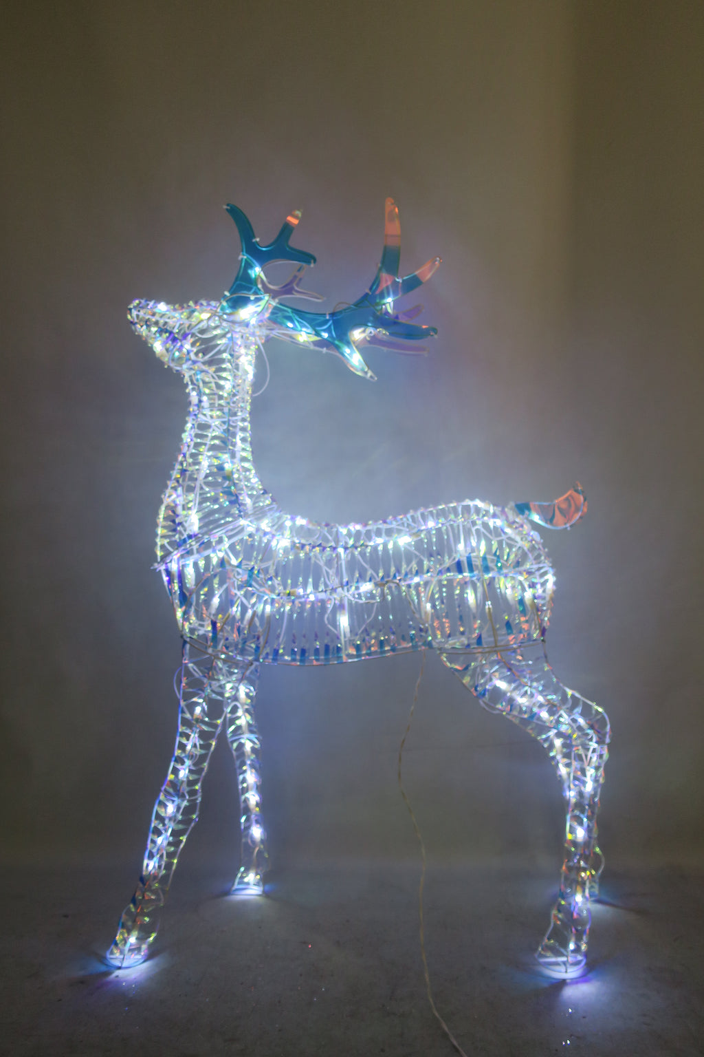 48" Iridescent Standing Reindeer with 105 LED Lights