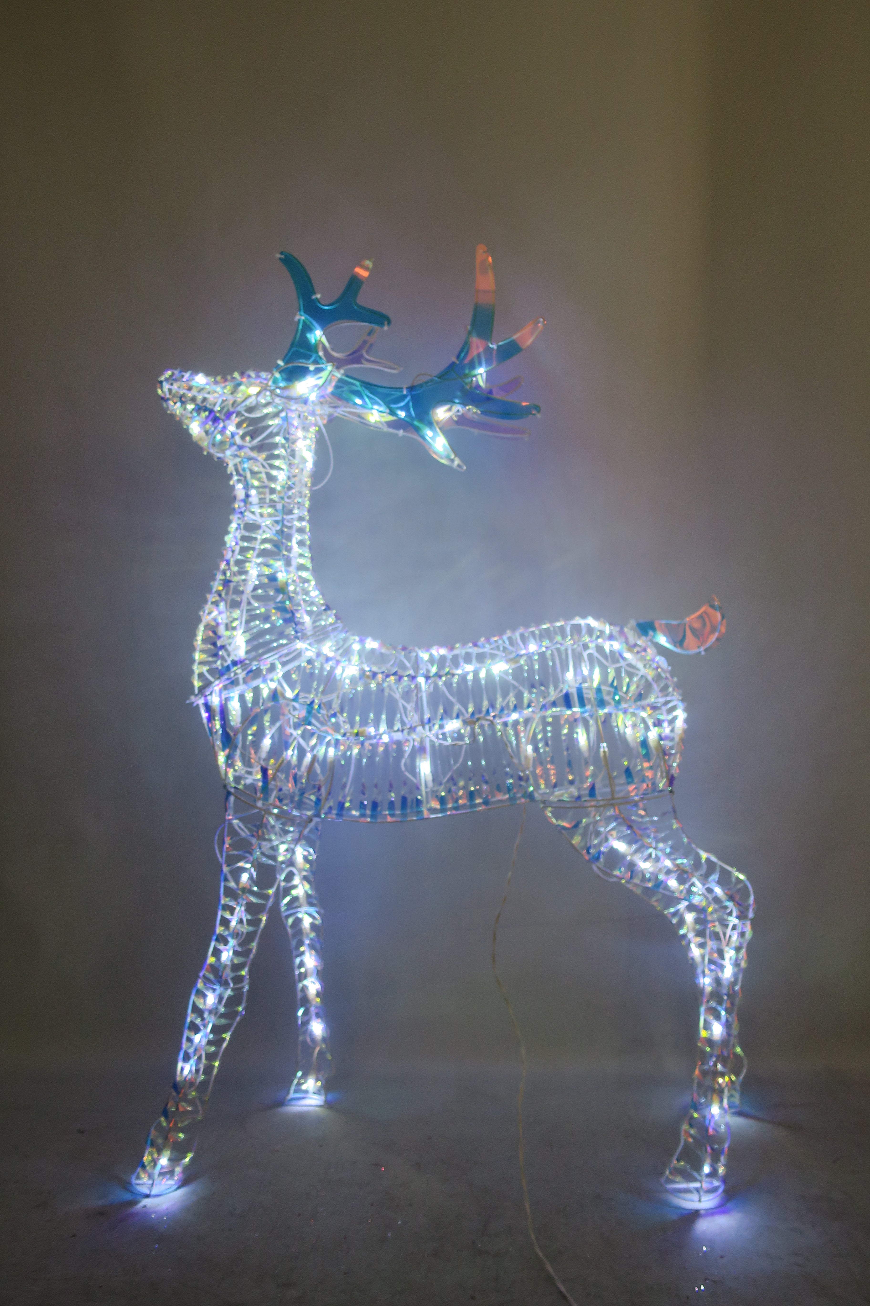 48" Iridescent Standing Reindeer with 105 LED Lights