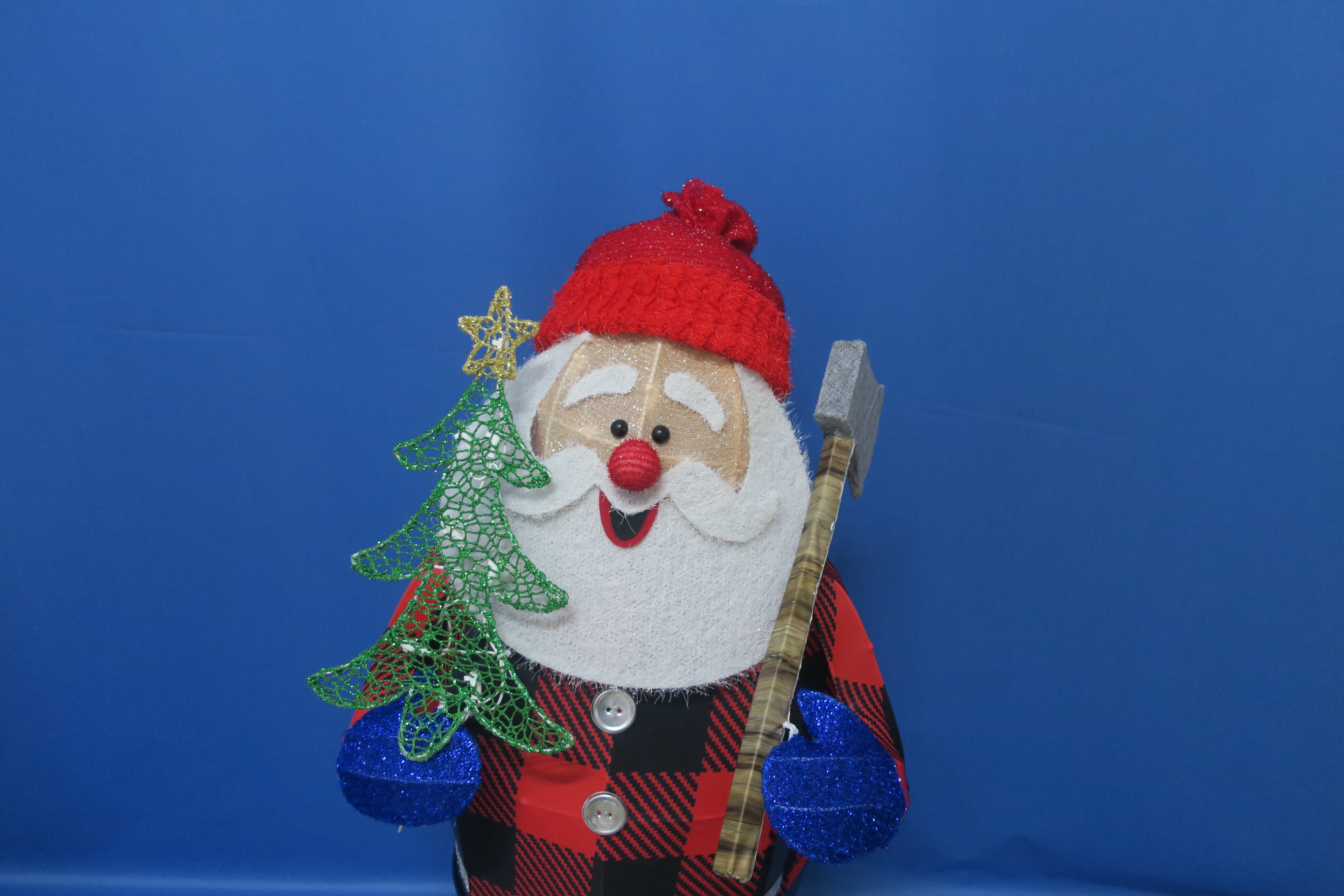 40-inch 70-light fabric lumberjack Santa Claus light