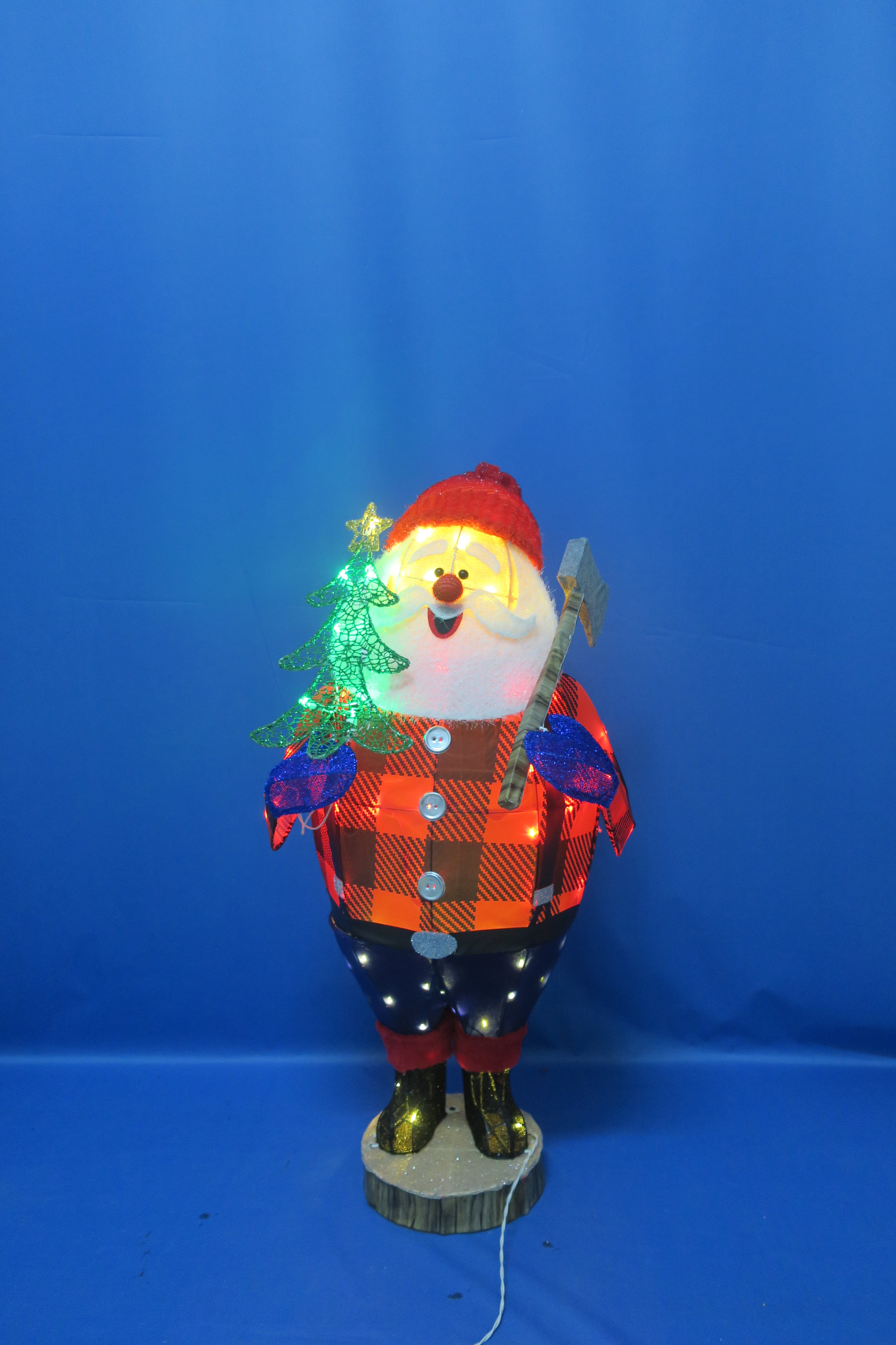 40-inch 70-light fabric lumberjack Santa Claus light