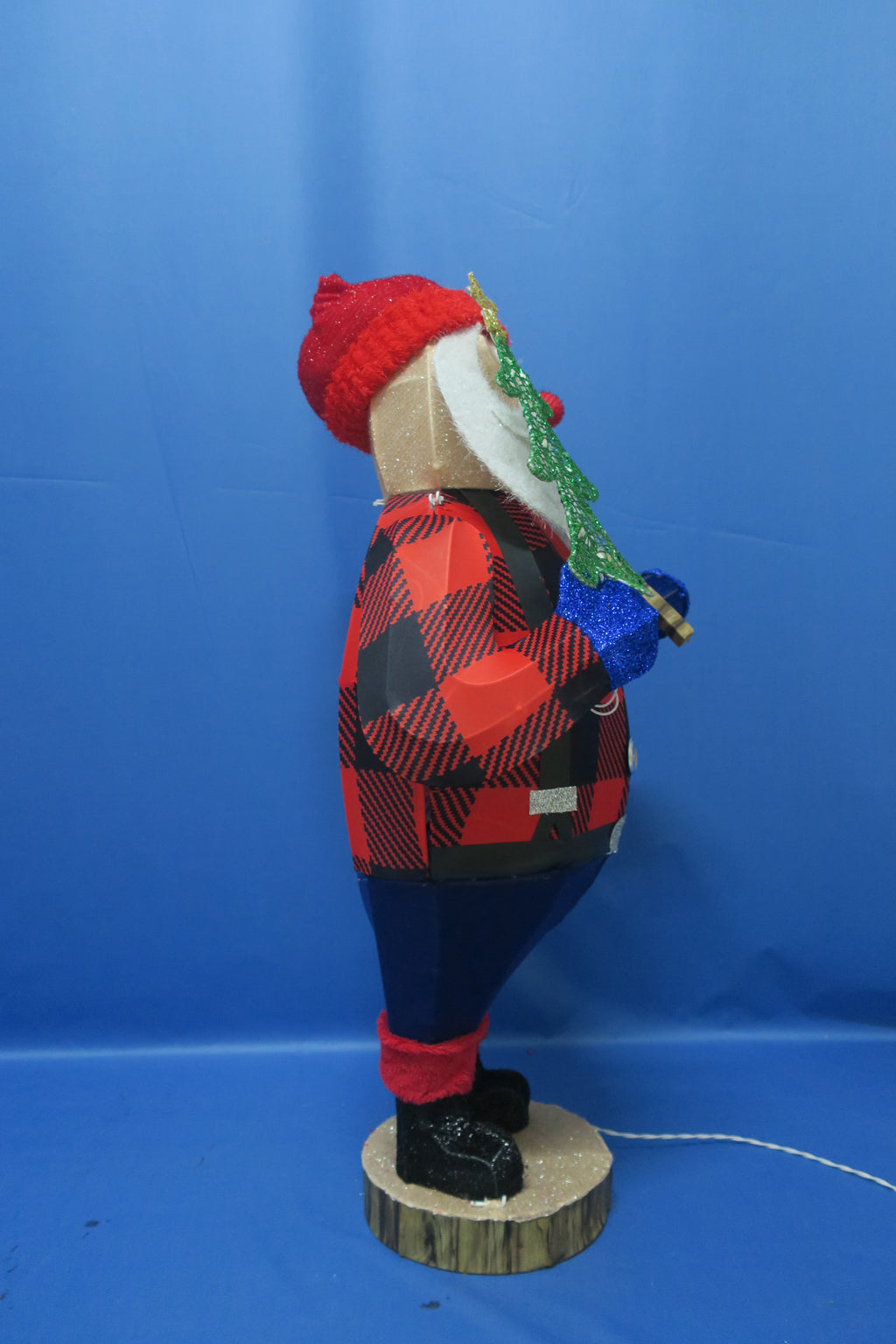 40-inch 70-light fabric lumberjack Santa Claus light