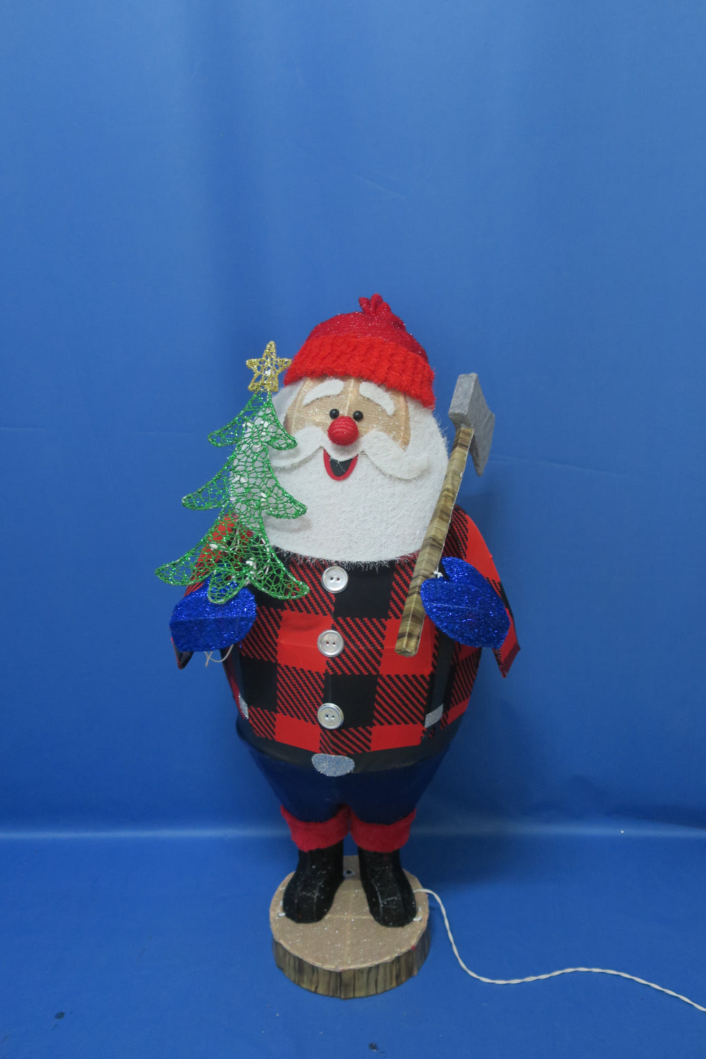 40-inch 70-light fabric lumberjack Santa Claus light