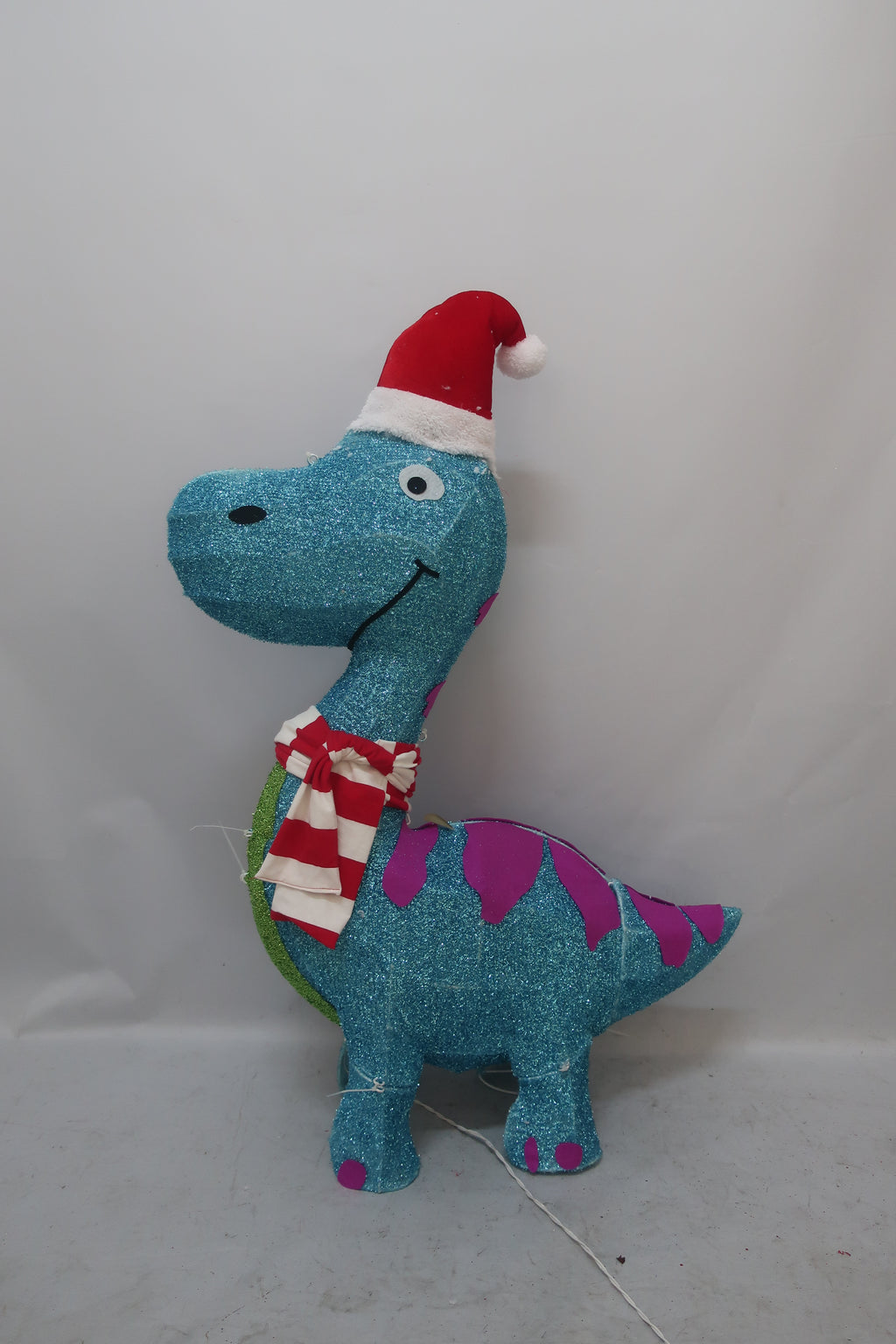 35-inch 80-light glittering fabric blue dinosaur decoration