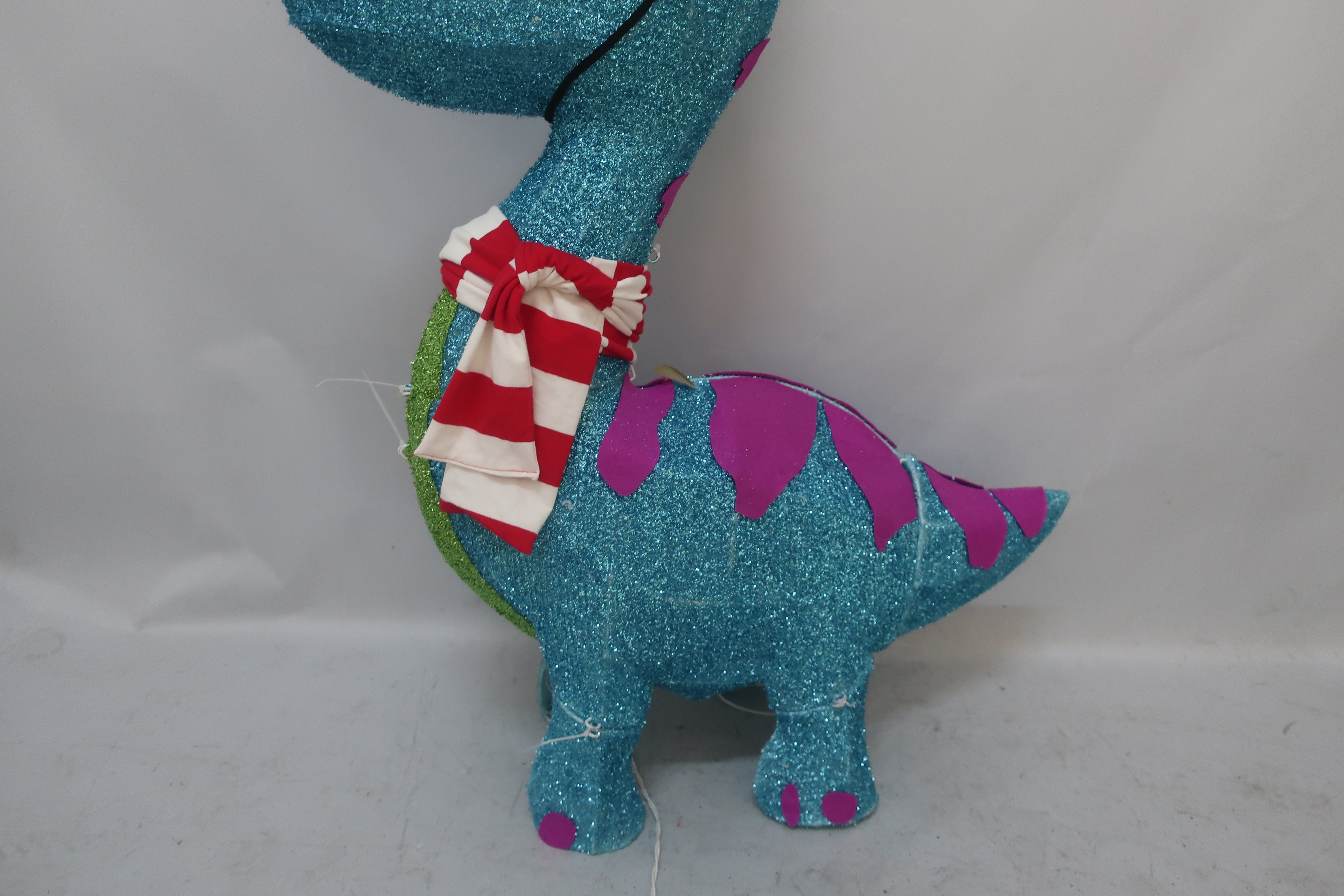 35-inch 80-light glittering fabric blue dinosaur decoration