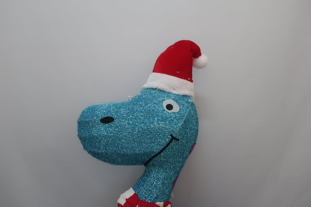 35-inch 80-light glittering fabric blue dinosaur decoration