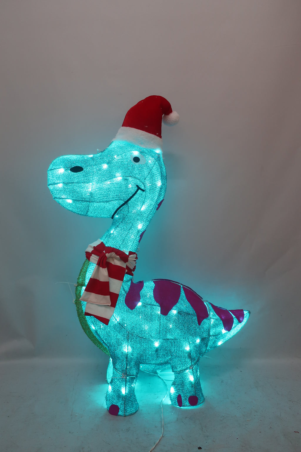 35-inch 80-light glittering fabric blue dinosaur decoration