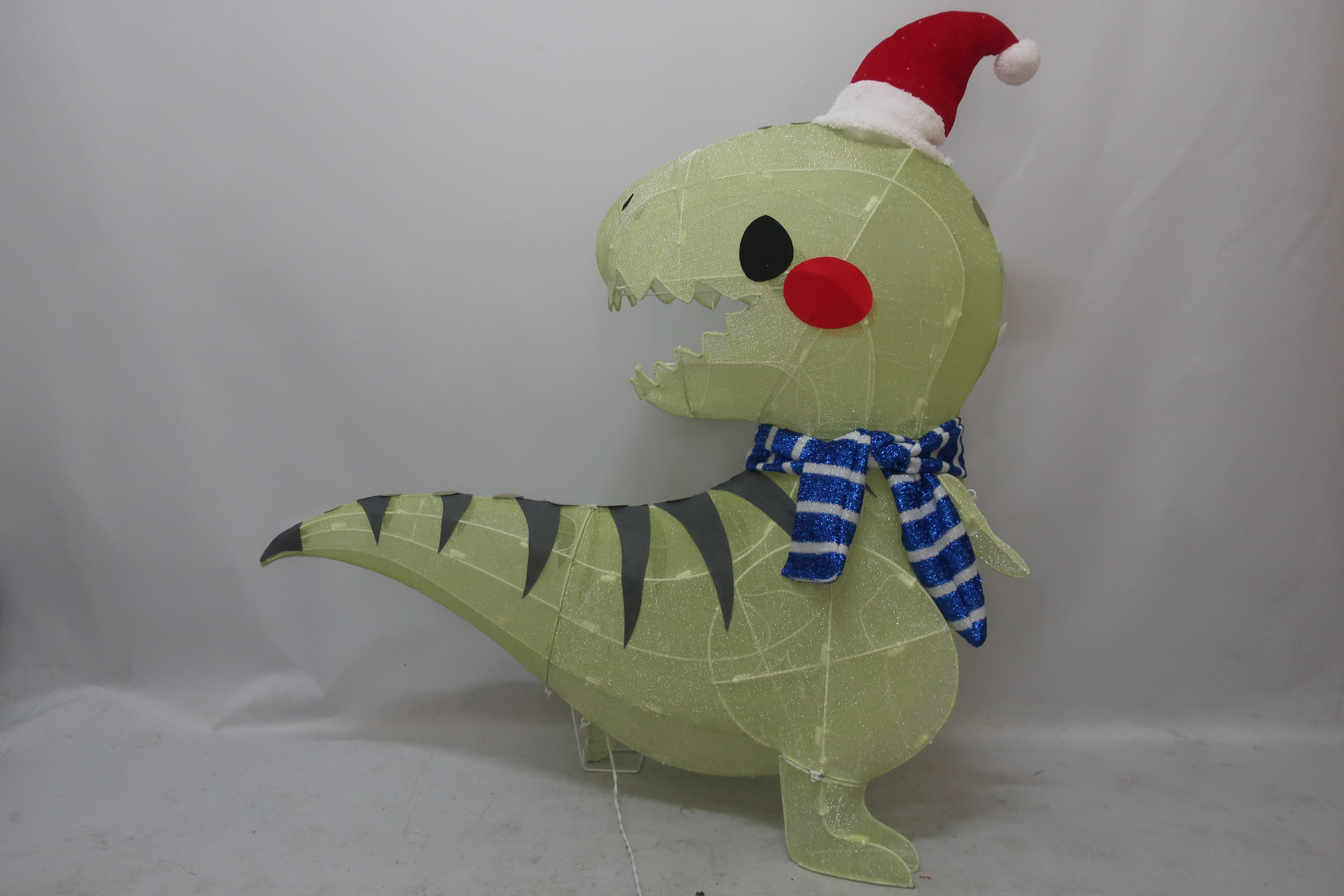 36-inch 80-light glittering fabric green dinosaur decoration