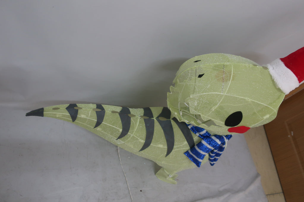 36-inch 80-light glittering fabric green dinosaur decoration