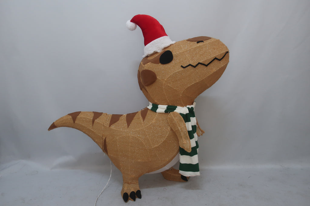 32-inch 80-light glittering fabric yellow dinosaur decoration