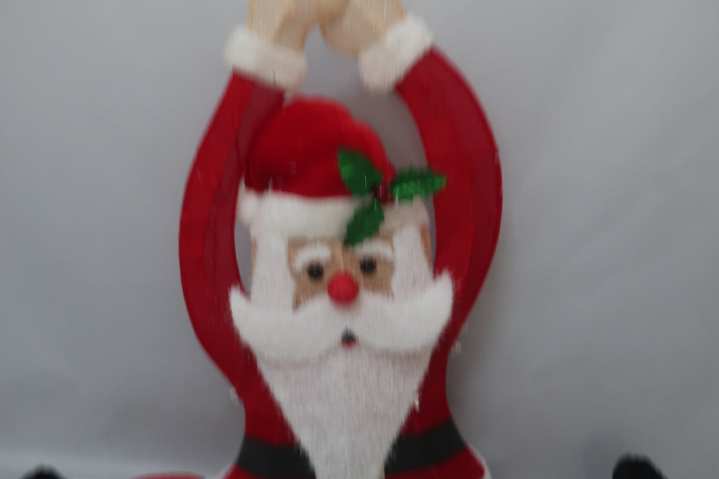 30-inch 35-light velvet-covered yoga split Santa Claus decoration