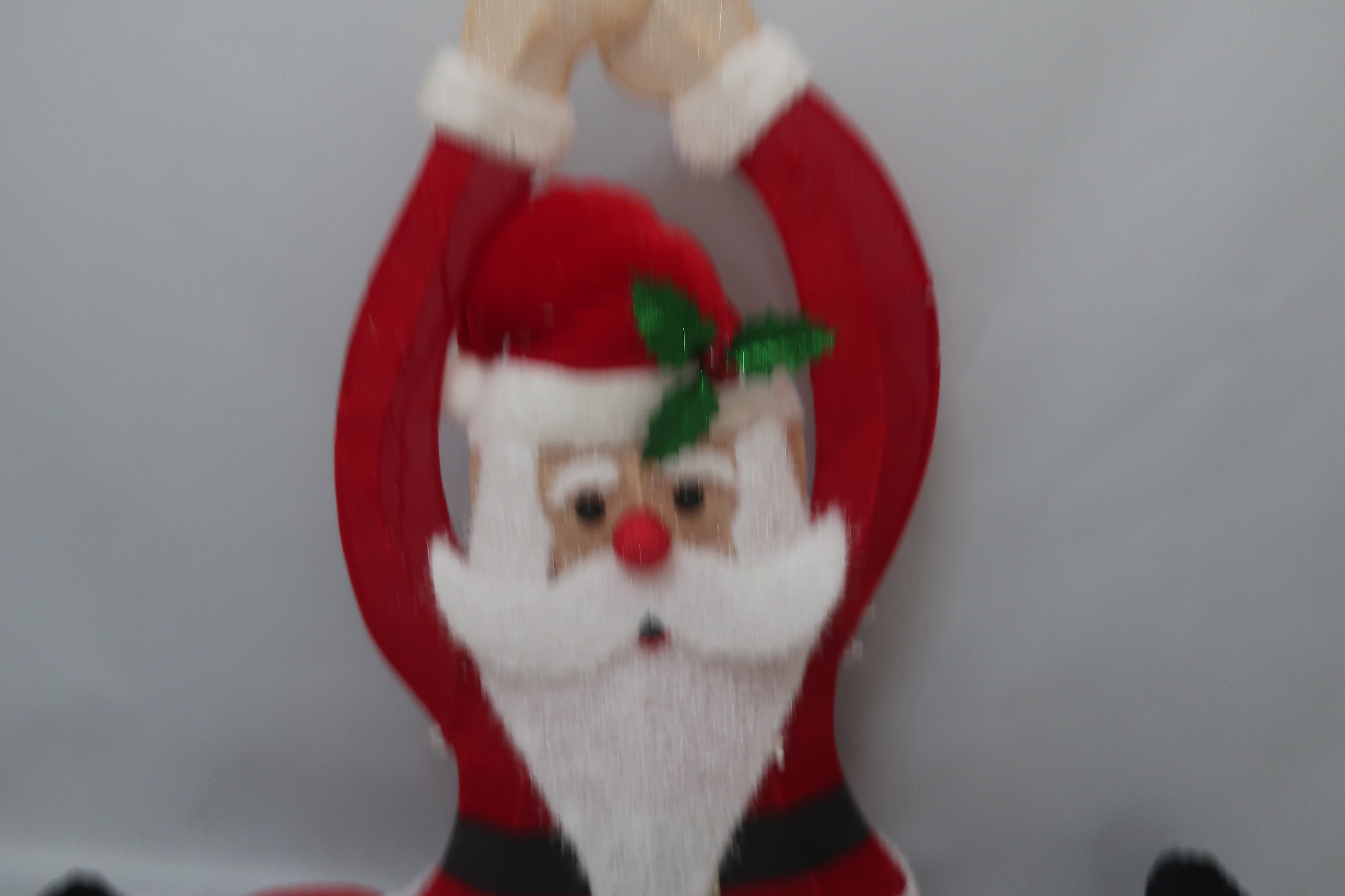 30-inch 35-light velvet-covered yoga split Santa Claus decoration