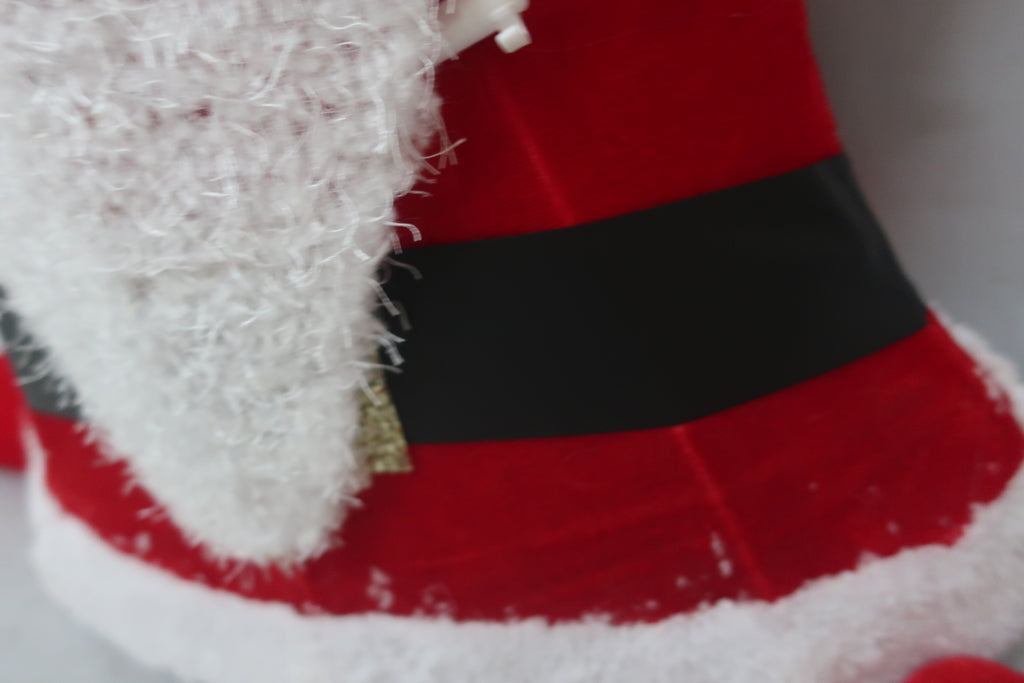 30-inch 35-light velvet-covered yoga split Santa Claus decoration